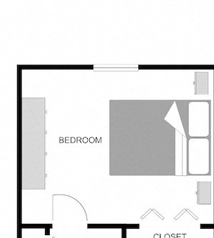 1x1 floorplan BellaSol apartments in Sarasota, FL 1x1 floor plan